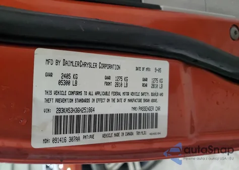 2006 Dodge Charger R/T z USA, uszkodzony, nr VIN 2B3KA53H36H251864